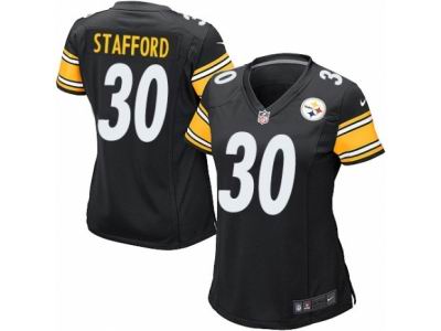 Women Nike Pittsburgh Steelers #30 Daimion Stafford Game Black Jersey