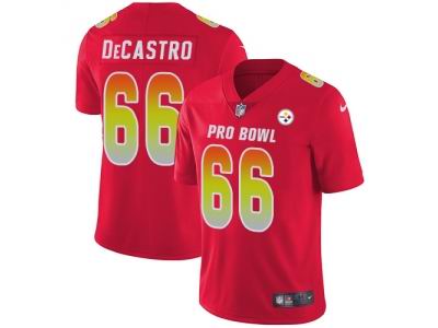 Women Nike Pittsburgh Steelers #66 David DeCastro Red Limited AFC 2018 Pro Bowl Jersey