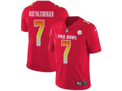 Women Nike Pittsburgh Steelers #7 Ben Roethlisberger Red Limited AFC 2018 Pro Bowl Jersey
