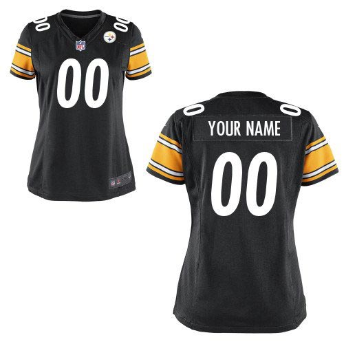 Women Nike Pittsburgh Steelers Customized Game Team Color Black Jersey