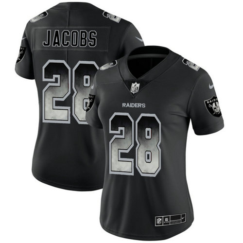 Women Nike Raiders 28 Josh Jacobs Black Smoke Women Vapor Untouchable Limited Jersey