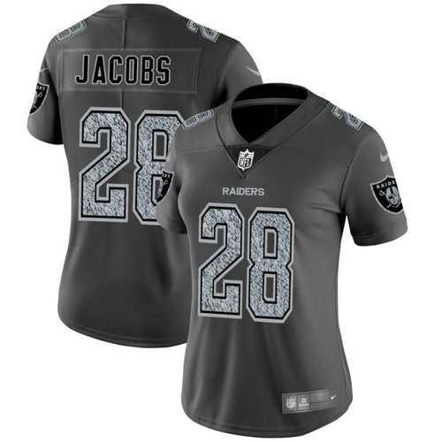 Women Nike Raiders 28 Josh Jacobs Gray Smoke Women Vapor Untouchable Limited Jersey