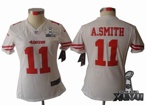 Women Nike San Francisco 49ers #11 Alex Smith White limited 2013 Super Bowl XLVII Jersey