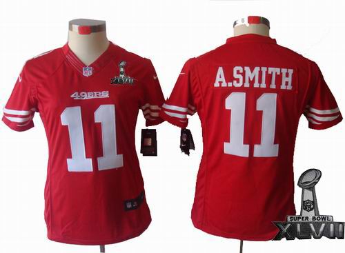 Women Nike San Francisco 49ers #11 Alex Smith red limited 2013 Super Bowl XLVII Jersey