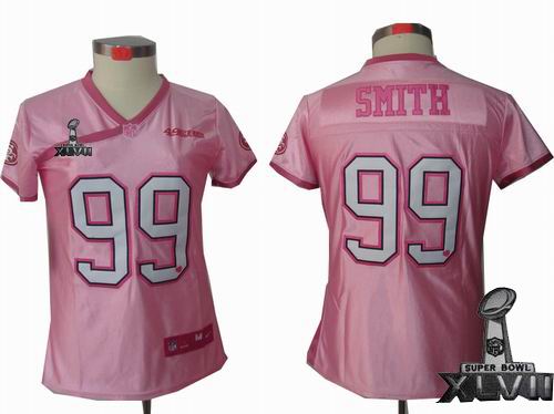Women Nike San Francisco 49ers #99 Aldon Smith pink love elite 2013 Super Bowl XLVII Jersey