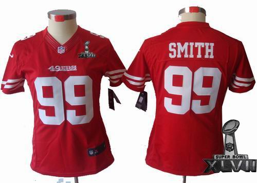 Women Nike San Francisco 49ers #99 Aldon Smith red limited 2013 Super Bowl XLVII Jersey