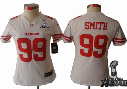 Women Nike San Francisco 49ers #99 Aldon Smith white limited 2013 Super Bowl XLVII Jersey