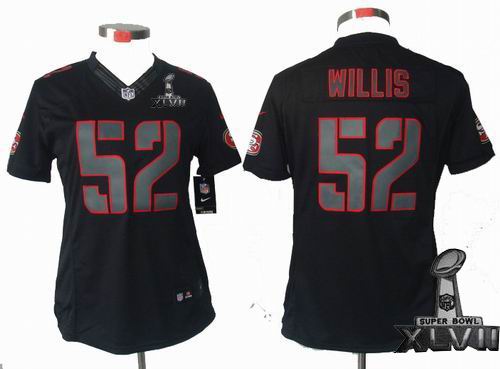 Women Nike San Francisco 49ers 52# Patrick Willis black Impact Limited 2013 Super Bowl XLVII Jersey