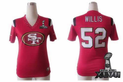Women Nike San Francisco 49ers 52# Patrick Willis red Field Flirt Fashion 2013 Super Bowl XLVII Jersey