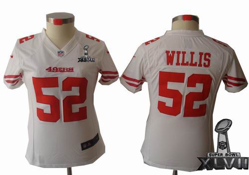 Women Nike San Francisco 49ers 52# Patrick Willis white limited 2013 Super Bowl XLVII Jersey