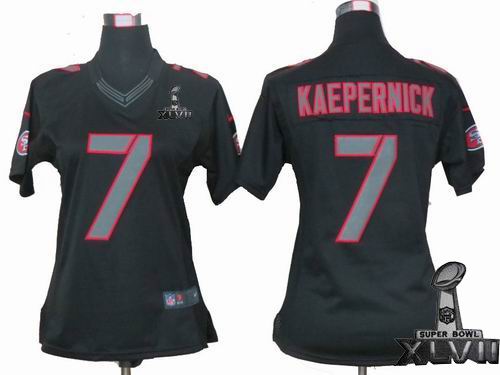 Women Nike San Francisco 49ers 7 Colin Kaepernick Impact Limited Black 2013 Super Bowl XLVII Jersey