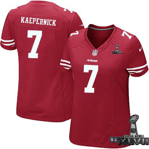 Women Nike San Francisco 49ers 7 Colin Kaepernick red limited 2013 Super Bowl XLVII Jersey