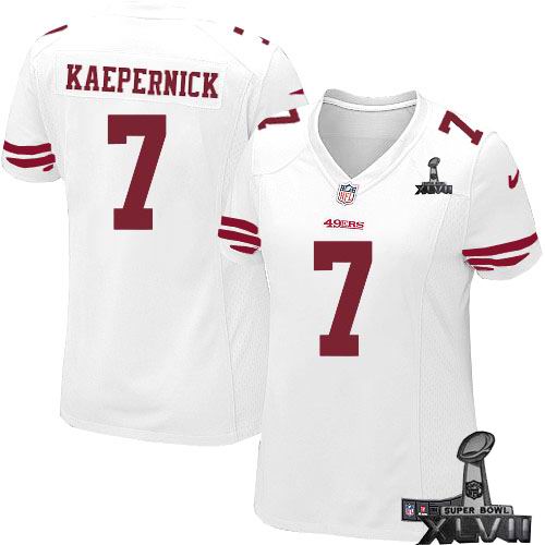 Women Nike San Francisco 49ers 7 Colin Kaepernick white limited 2013 Super Bowl XLVII Jersey