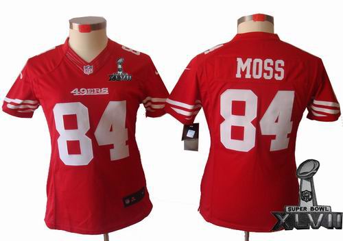 Women Nike San Francisco 49ers 84# Randy Moss red limited 2013 Super Bowl XLVII Jersey