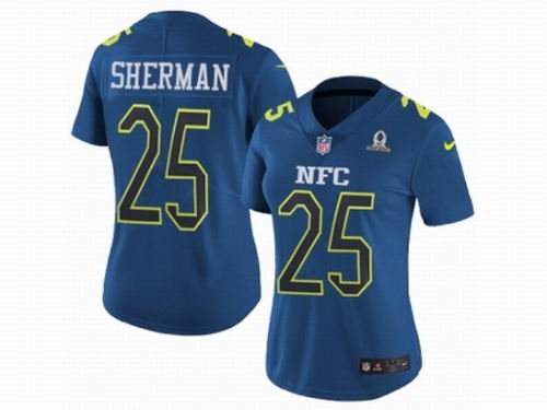 Women Nike Seattle Seahawks #25 Richard Sherman Limited Blue 2017 Pro Bowl NFL Jersey