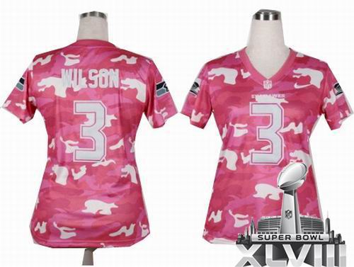 Women Nike Seattle Seahawks 3# Russell Wilson 2013 New Pink Camo Fashion Jerseys.jpg