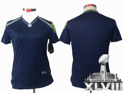 Women Nike Seattle Seahawks blank team color limited 2014 Super bowl XLVIII(GYM) Jersey