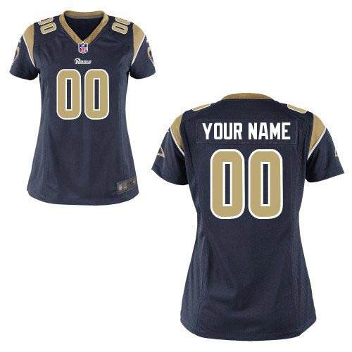 Women Nike St. Louis Rams Customized Game Team Color Blue Jersey