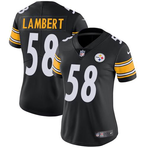 Women Nike Steelers #58 Jack Lambert Black Team Color Vapor Untouchable limited jerseys