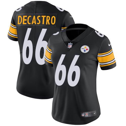 Women Nike Steelers #66 David DeCastro Black Team Color Vapor Untouchable Limited Jersey