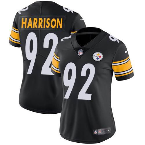 Women Nike Steelers #92 James Harrison Black Team Color Vapor Untouchable Limited Jersey