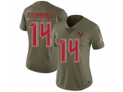 Women Nike Tampa Bay Buccaneers #14 Ryan Fitzpatrick Limited Olive 2017 Salute to Service NFL Jersey