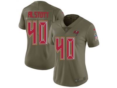 Women Nike Tampa Bay Buccaneers #40 Mike Alstott Olive Stitched NFL Limited 2017 Salute to Service Jersey