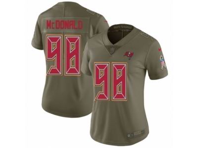 Women Nike Tampa Bay Buccaneers #98 Clinton McDonald Limited Olive 2017 Salute to Service NFL Jersey