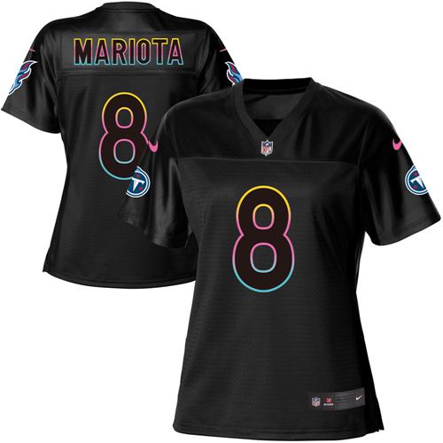 Women Nike Tennessee Titans 8 Marcus Mariota Black NFL Fashion Game Jersey