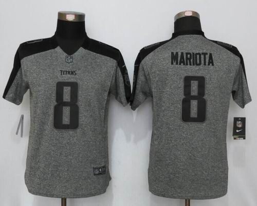 Women Nike Tennessee Titans 8 Marcus Mariota Gridiron Gray Limited Jersey