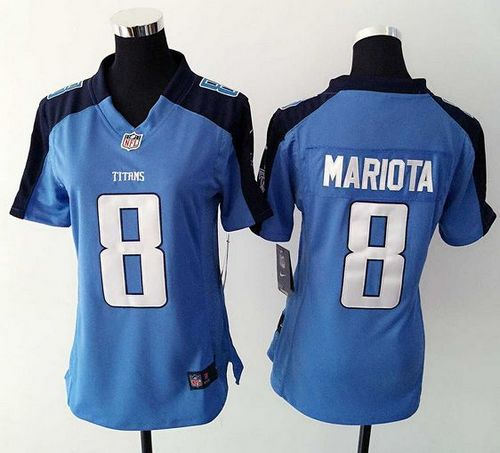 Women Nike Tennessee Titans 8 Marcus Mariota Light Blue Team Color NFL Elite Jersey