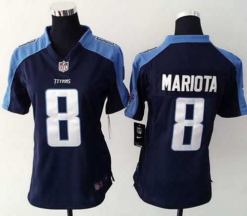 Women Nike Tennessee Titans 8 Marcus Mariota Navy Blue Alternate NFL Elite Jersey