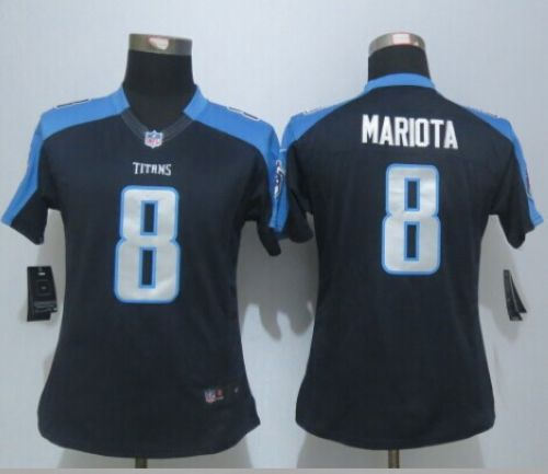 Women Nike Tennessee Titans 8 Marcus Mariota Navy Blue Alternate NFL Limited Jersey