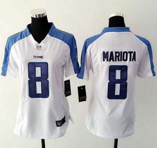 Women Nike Tennessee Titans 8 Marcus Mariota White NFL Elite Jersey