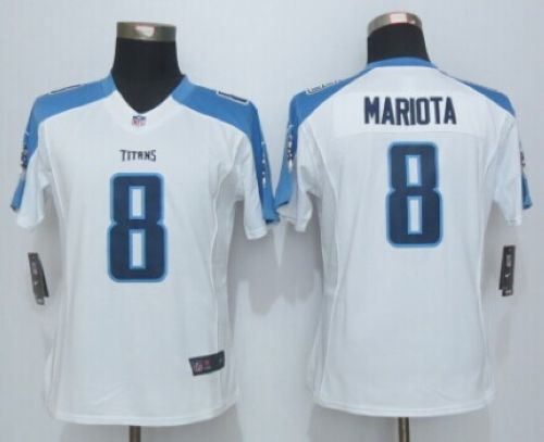 Women Nike Tennessee Titans 8 Marcus Mariota White NFL Limited Jersey
