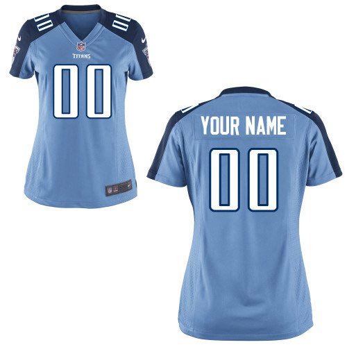 Women Nike Tennessee Titans Customized Game Team Color Blue Jersey