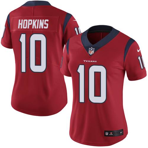 Women Nike Texans #10 DeAndre Hopkins Red Vapor Untouchable Limited Jersey