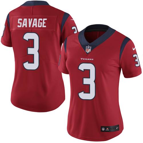 Women Nike Texans #3 Tom Savage Red Alternate Vapor Untouchable Limited Jersey
