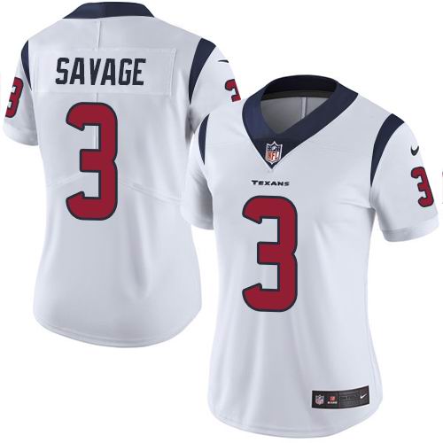 Women Nike Texans #3 Tom Savage White Vapor Untouchable Limited Jersey