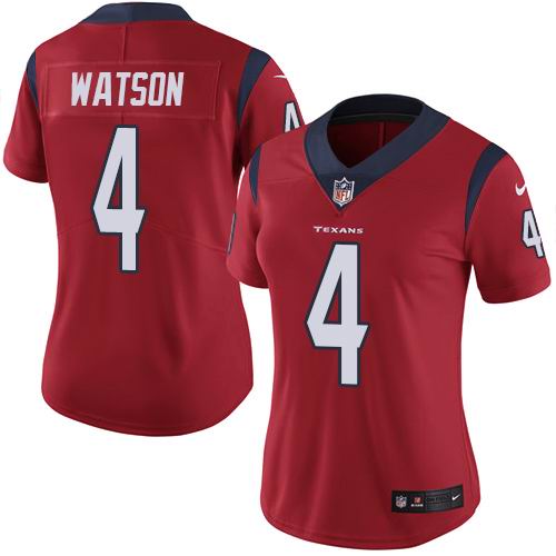 Women Nike Texans #4 Deshaun Watson Red Vapor Untouchable Limited Jersey