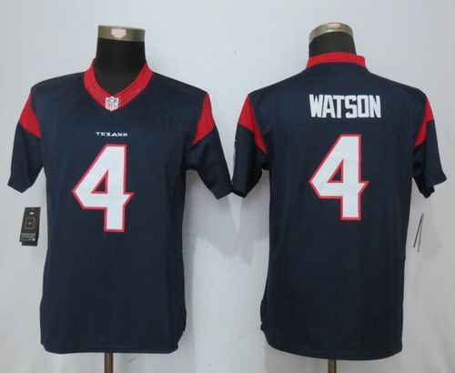 Women Nike Texans #4 Deshaun Watson blue Limited Jersey