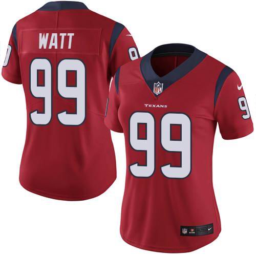 Women Nike Texans #99 J.J. Watt Red Vapor Untouchable Limited Jersey