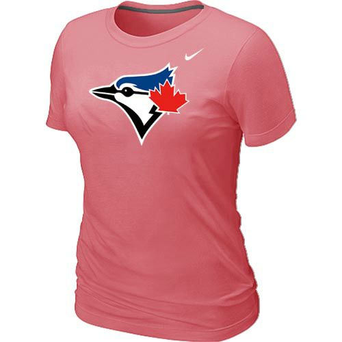 Women Nike Toronto Blue Jays Authentic Logo T-Shirt Pink