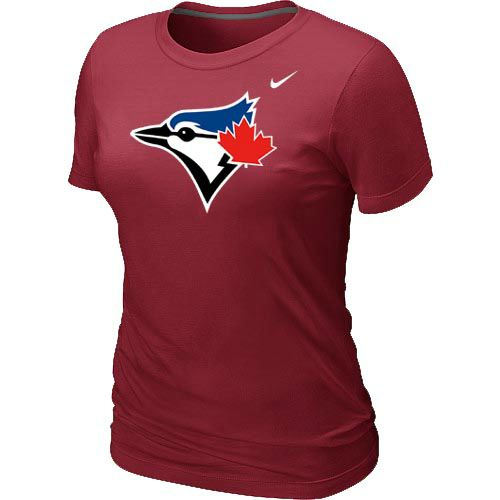 Women Nike Toronto Blue Jays Authentic Logo T-Shirt Red
