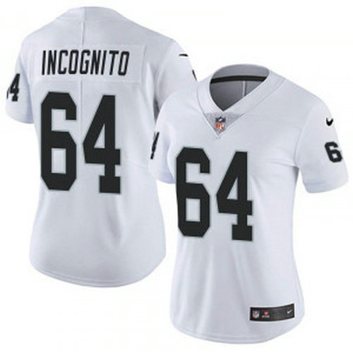 Women Oakland Raiders #64 Richie Incognito Vapor Untouchable Limited White Jersey