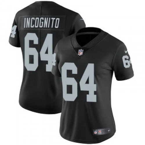 Women Oakland Raiders #64 Richie Incognito Vapor Untouchable Limited black Jersey