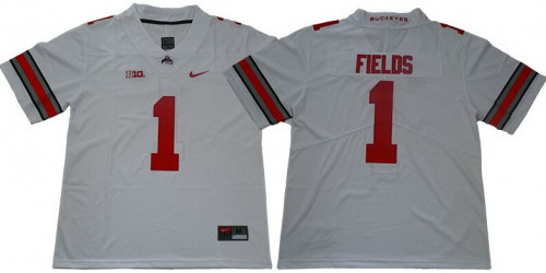 Women Ohio State Buckeyes 1 Justin Fields Limited College Football White Jersey