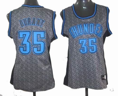 Women Oklahoma City Thunder 35# Kevin Durant Static Fashion Swingman Jersey