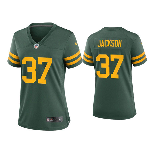 Women Packers #37 Josh Jackson Alternate Game Green Jersey