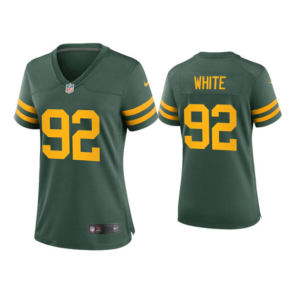 Women Packers #92 Reggie White Alternate Game Green Jersey